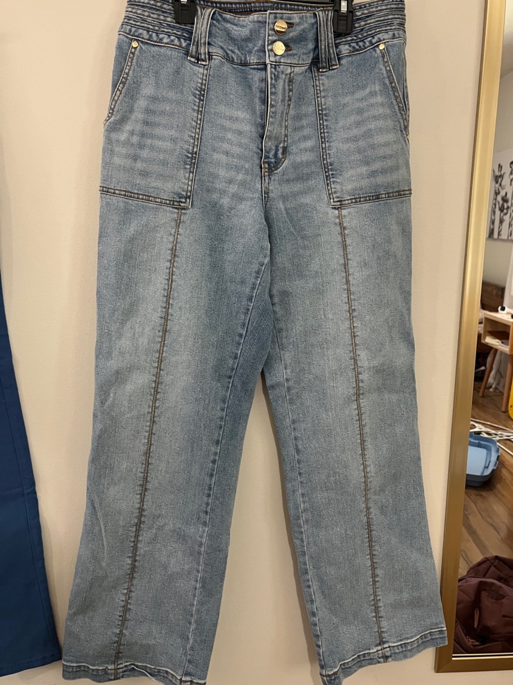 Cache Light Blue High-Waist Wide-Leg Jeans
